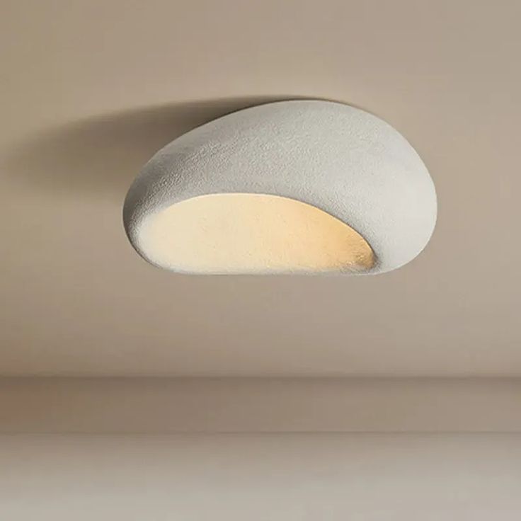 Wabi-Sabi Style Ceiling Light – Japanese Flush Mount Light Fixture for Bedroom, Kitchen, or Hallway
