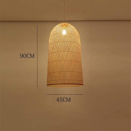 Natural Rattan Bamboo Cage Pendant Light 90 C.Mβ Handwoven Wicker Lamp