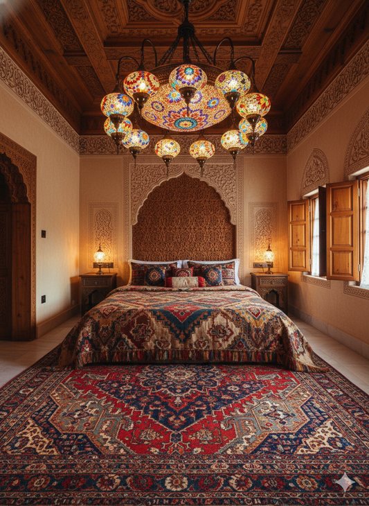 Luxury 11-Lamp Turkish Mosaic Chandelier – Handmade Colorful Moroccan Ceiling Light