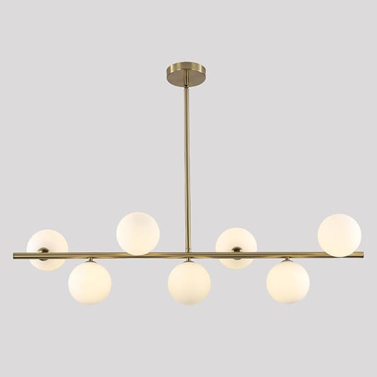 Brushed Brass Gold Sputnik Chandelier - 7-Light Mid-Century Modern Pendant Light