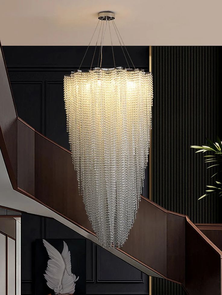 Luxury Postmodern Crystal Chandelier – Adjustable LED Duplex Living Room & Villa Lighting 150×80 C.M