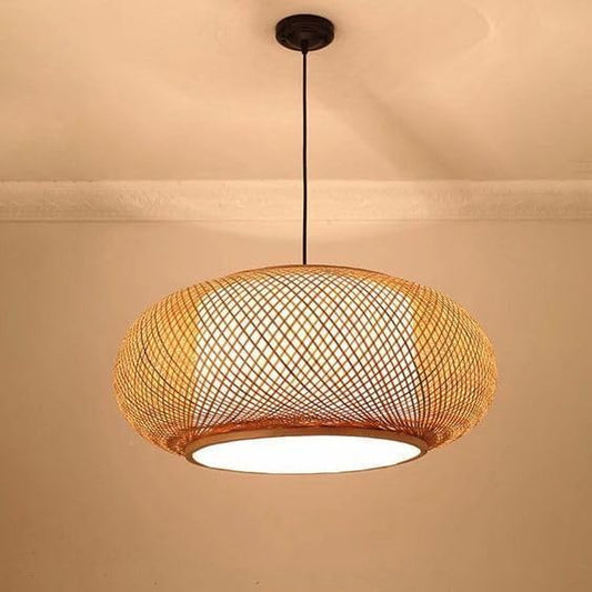 Rustic Bamboo Weave Hanging Ceiling Lamp