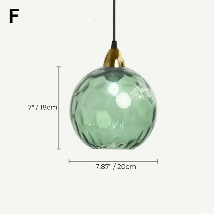 Glass Ball Pendant Light with Bronze Gold Bracket – 200mm Elegant Hanging Lamp
