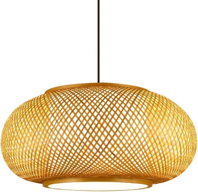 Rustic Bamboo Weave Hanging Ceiling Lamp