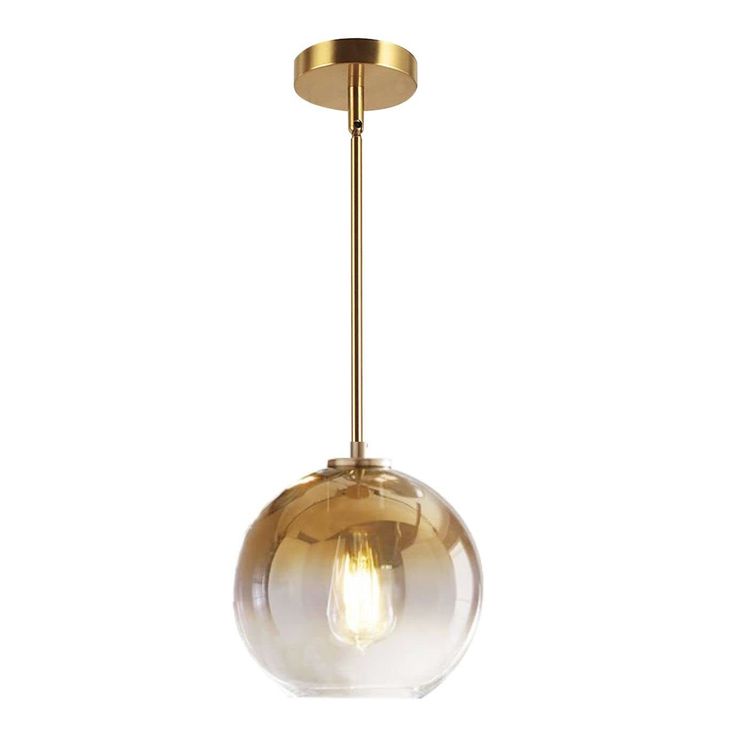 Modern Gold Glass Pendant Light fixture.