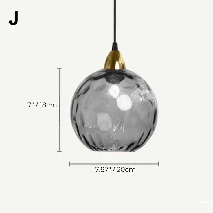 Glass Ball Pendant Light with Bronze Gold Bracket – 200mm Elegant Hanging Lamp