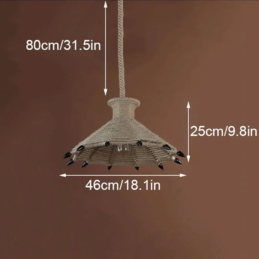 Industrial Metal Hemp Rope Pendant Light – Rustic Elegance Meets Modern Versatility