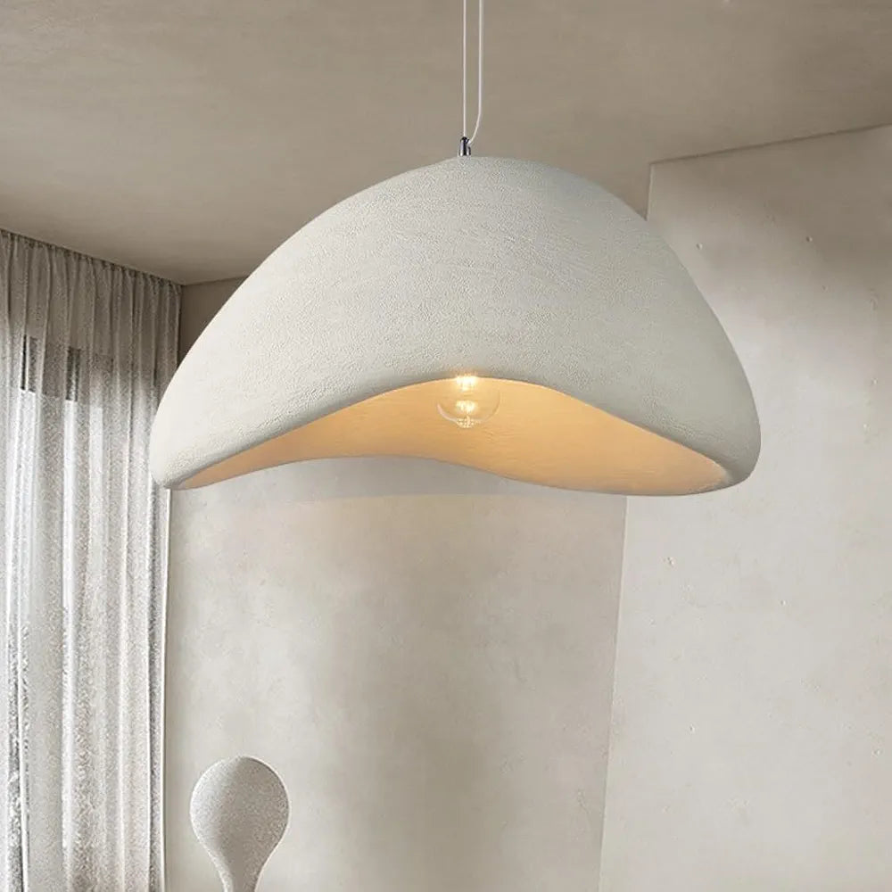 Wabi-Sabi Style Resin Pendant Light β Adjustable Vintage Hanging Lamp