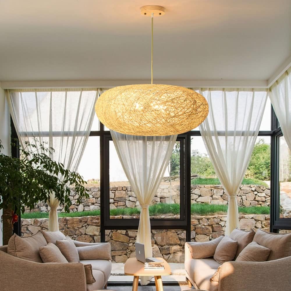 Handwoven Bamboo & Rattan Chandelier - Rustic Antique Ceiling Lamp 50 C.M