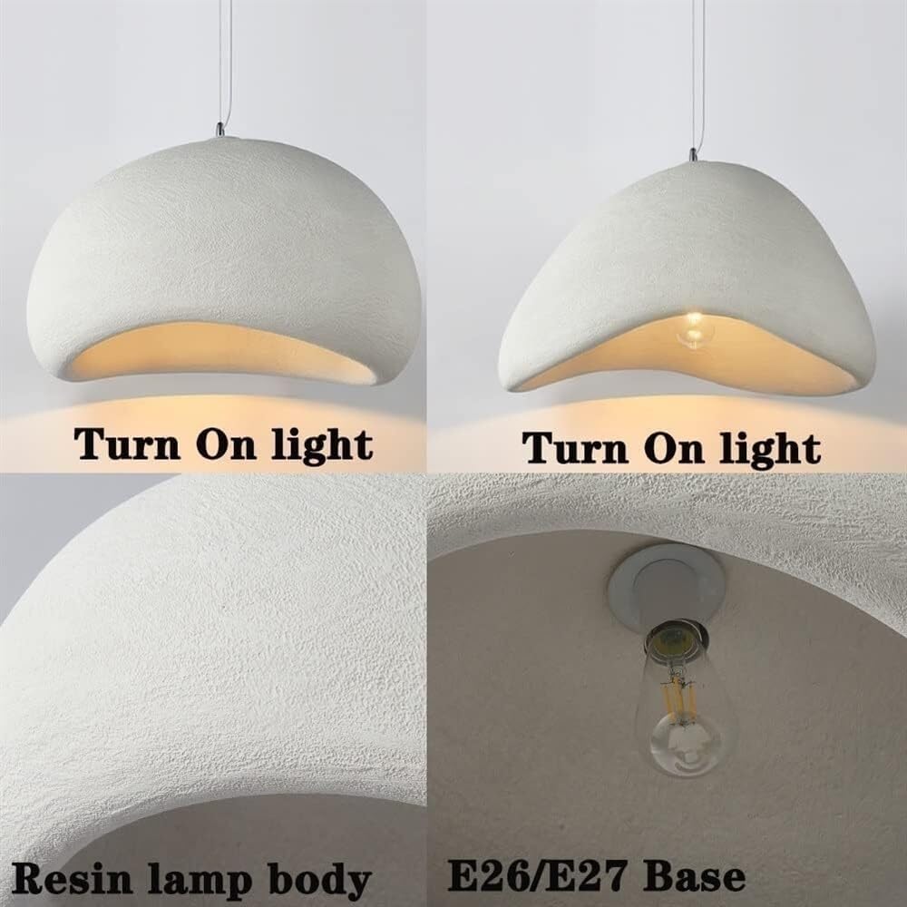 Wabi-Sabi Style Resin Pendant Light β Adjustable Vintage Hanging Lamp