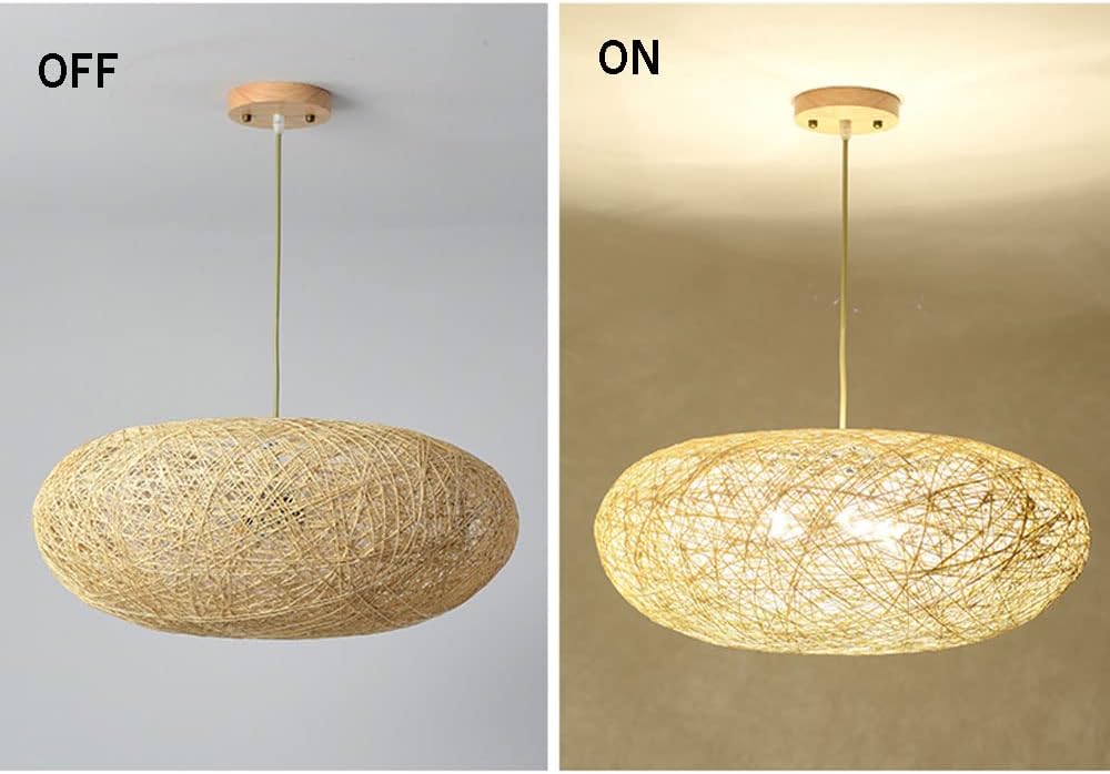 Handwoven Bamboo & Rattan Chandelier - Rustic Antique Ceiling Lamp 50 C.M