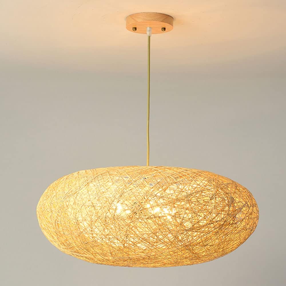 Handwoven Bamboo & Rattan Chandelier - Rustic Antique Ceiling Lamp 50 C.M
