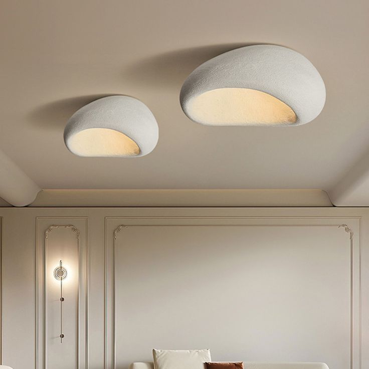 Wabi-Sabi Style Ceiling Light – Japanese Flush Mount Light Fixture for Bedroom, Kitchen, or Hallway