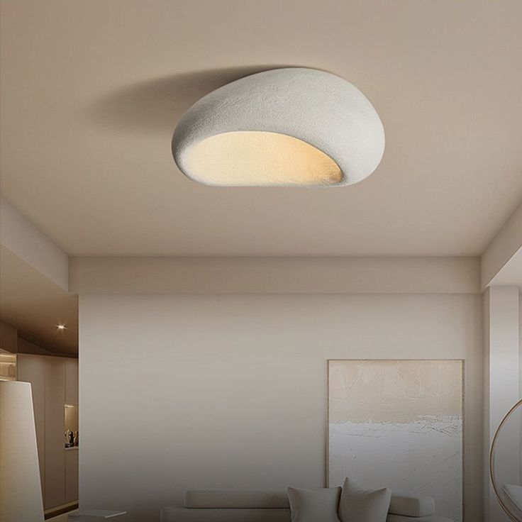 Wabi-Sabi Style Ceiling Light – Japanese Flush Mount Light Fixture for Bedroom, Kitchen, or Hallway