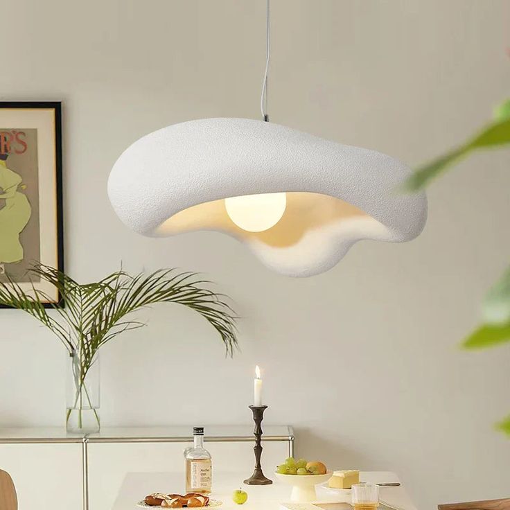 Modern Wabi-Sabi Flower Pendant Light β Nordic Style Hanging Lamp (White)