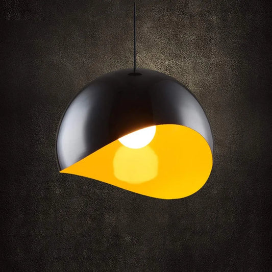 Nordic Minimalist Pendant Light – Eggshell Aluminum Hanging Lamp 30 C.M