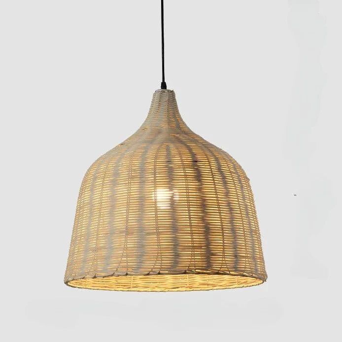 Bamboo Pendant Light – Japanese Style Hand-Woven Rattan Hanging Lamp for Dining Room, Bedroom & Café Décor