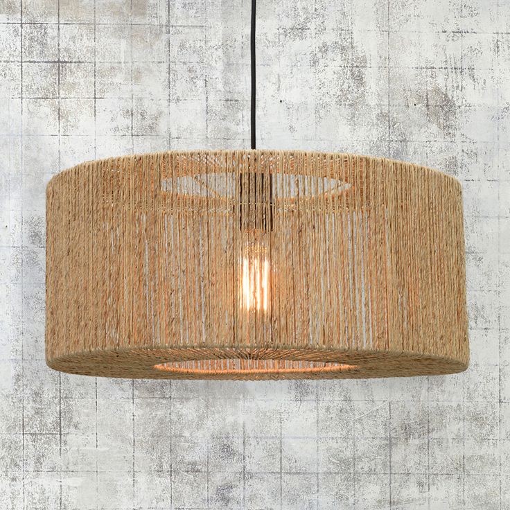 Iguazu Jute Pendant Lamp – Natural Woven Ceiling Light for Dining Rooms, Kitchens & High Ceilings