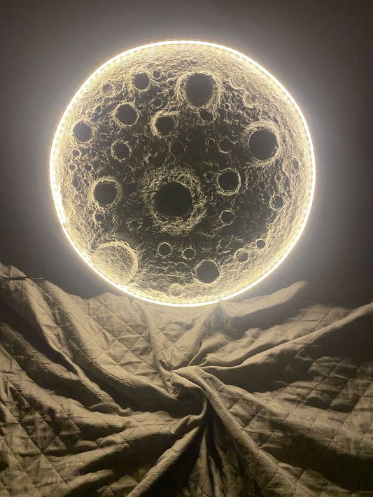 3D Moonlight Wall Mural – LED Lighted Wooden Art for Dreamy Home Decor