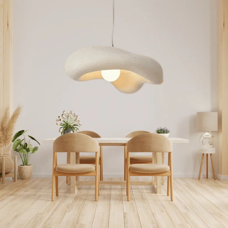 Modern Wabi-Sabi Flower Pendant Light β Nordic Style Hanging Lamp (White)