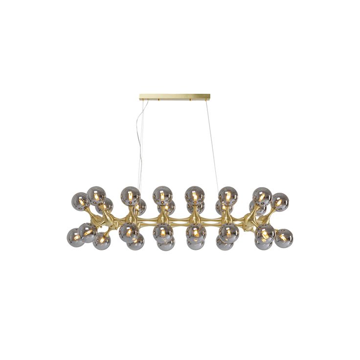 Atomic Brass Globe Pendant Lamp – 140cm Sculptural Masterpiece special for Dining Table (28 Glass)