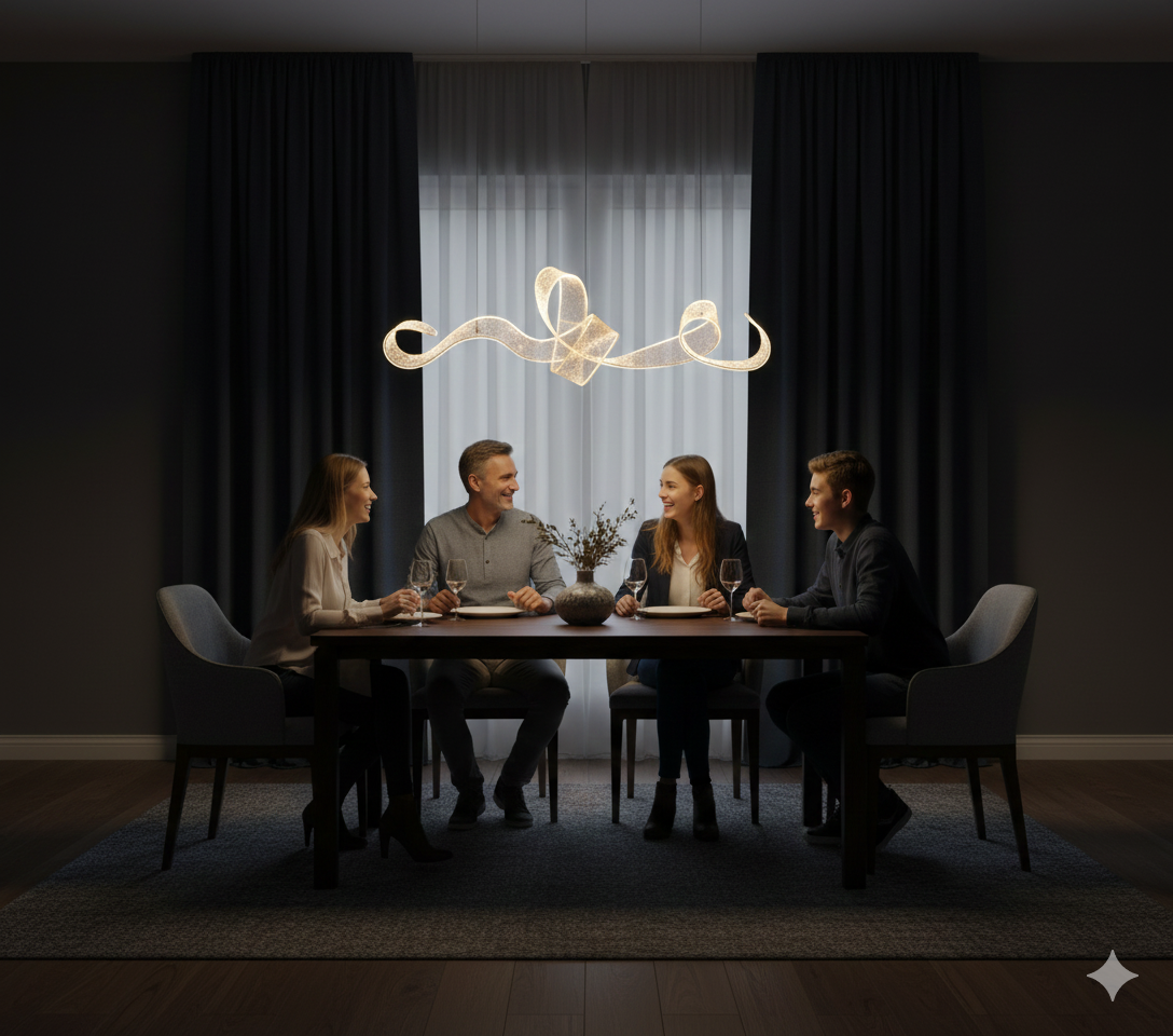 Serpentine Crystal-Dust LED Linear Chandelier