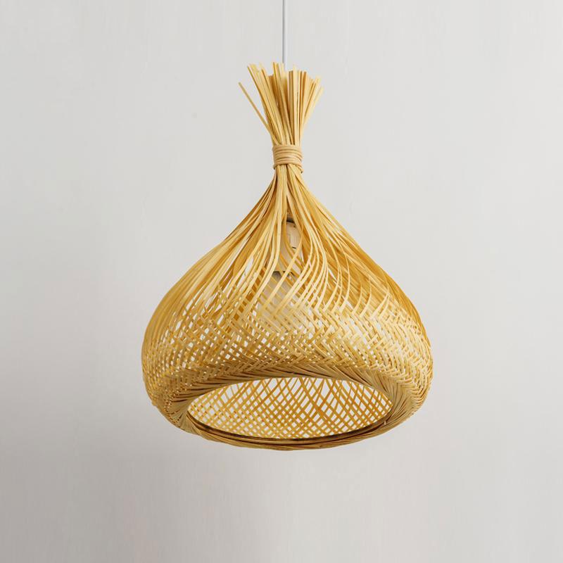 Handwoven Bamboo Rattan Pendant Light β Natural Wicker Hanging Lamp