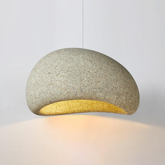 Japanese Dome Art Hanging Lamp β Wabi-Sabi Resin Pendant Light for Kitchen Island, Dining Room & Living Space
