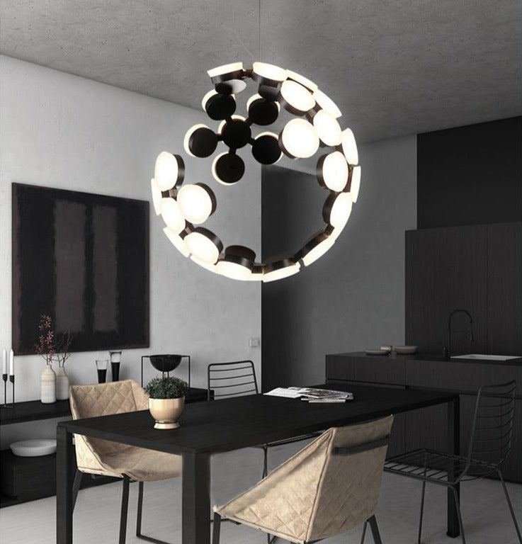 Lunar Ring LED Chandelier – Abstract Floating Light 80 C.M