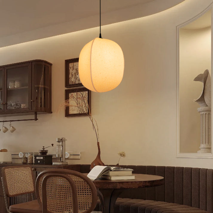Japandi Silk Pendant Light - Minimalist Design for Warm Ambient Glow