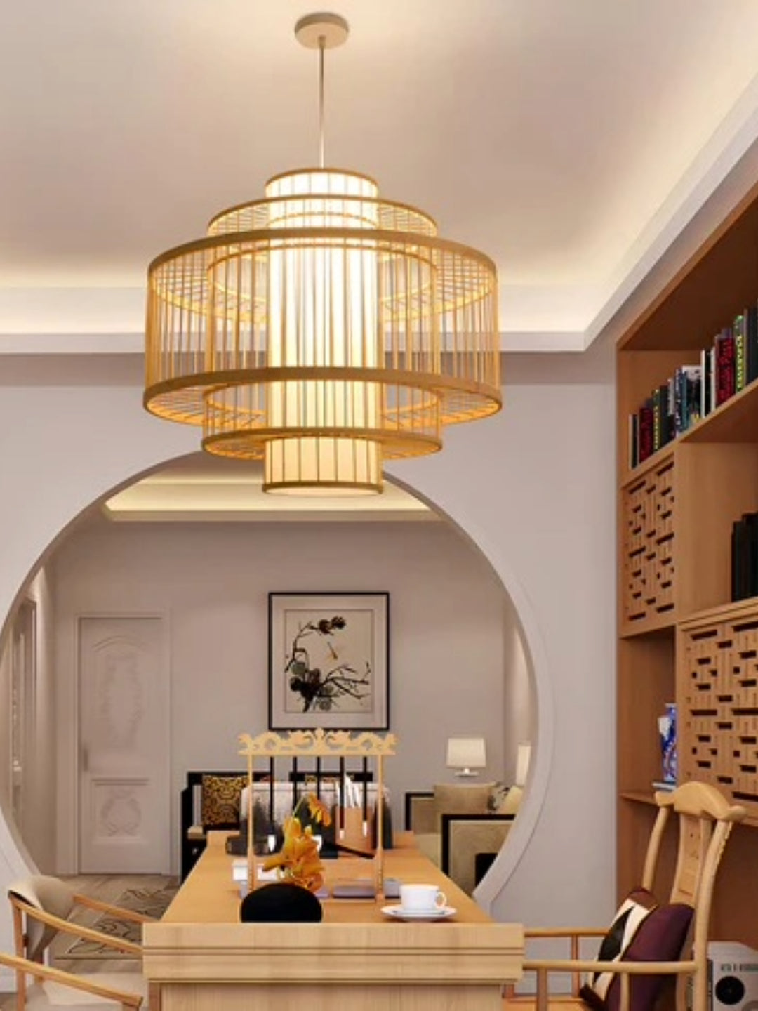 Chinese Bamboo Weaving Chandelier β A Fusion of Tradition and Modern Elegance 60 C.M