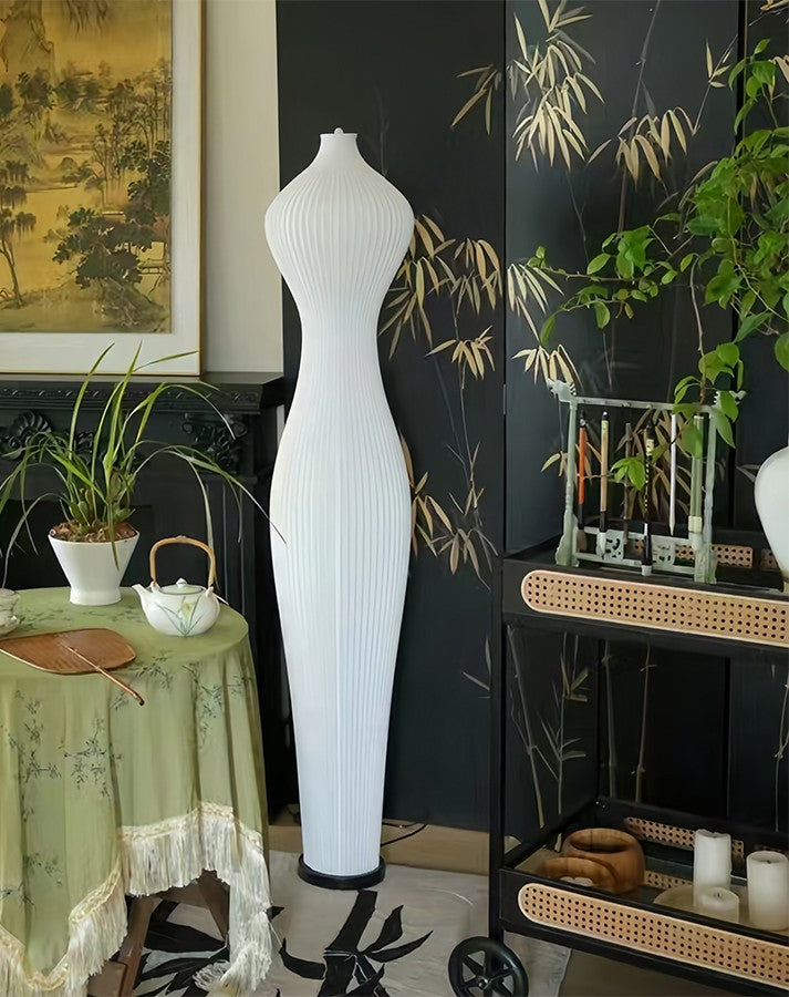 Nordic White Standing Floor Lamp – 3D Printed LED Minimalist Modern Light for Living Room & Bedroom