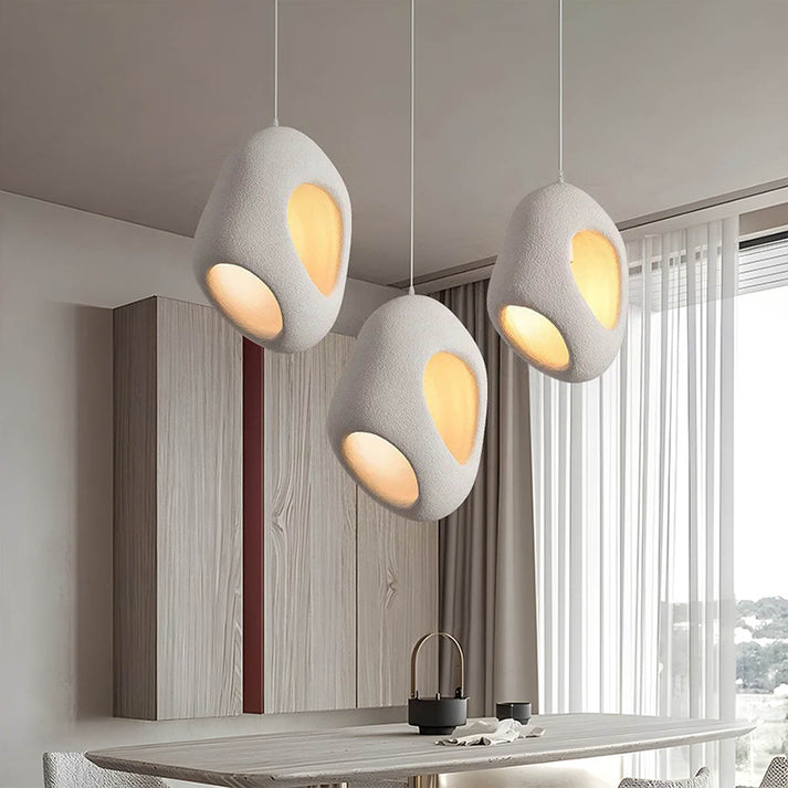 Wabi-Sabi Grey Hanging Lamp – Modern Pendant Light for Home Decor