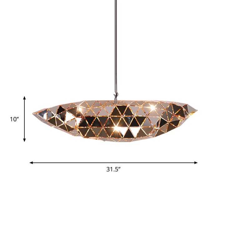 Luxury Faceted Elliptical Pendant Light – Geometric Modern Statement Chandelier
