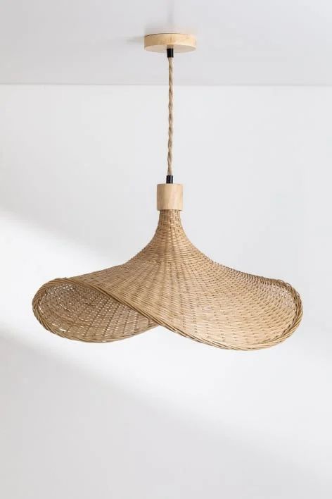 Straw Hat Bamboo Woven Pendant Light β Handmade Rattan Ceiling Lamp