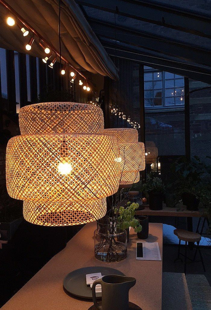 Bamboo Lantern Hanging Light β Handwoven Retro Rattan Chandelier