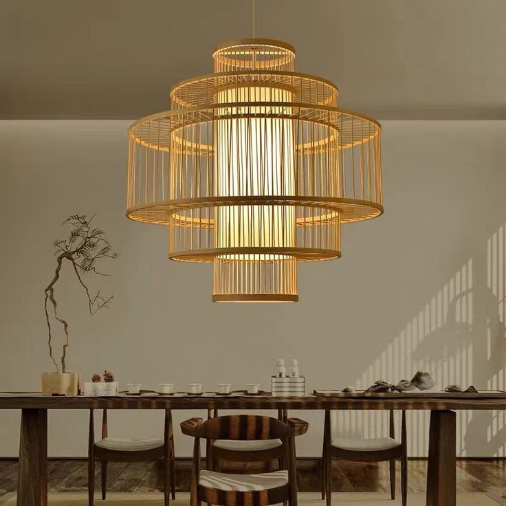 Chinese Bamboo Weaving Chandelier β A Fusion of Tradition and Modern Elegance 60 C.M