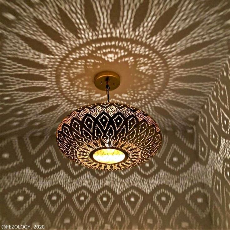 Elegant Moroccan Brass Pendant Light – Handmade Ceiling Chandelier with Adjustable Chain 55 C.M