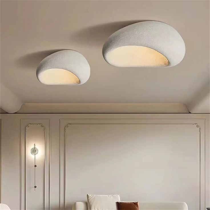 Wabi-Sabi Style Ceiling Light – Japanese Flush Mount Light Fixture for Bedroom, Kitchen, or Hallway