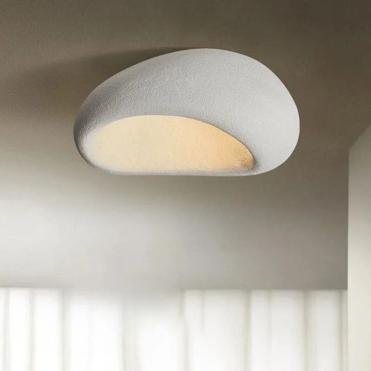 Wabi-Sabi Style Ceiling Light – Japanese Flush Mount Light Fixture for Bedroom, Kitchen, or Hallway