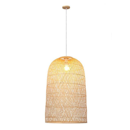 Natural Rattan Bamboo Cage Pendant Light 90 C.M– Handwoven Wicker Lamp