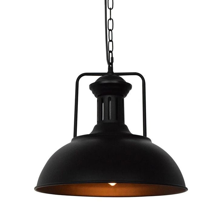 Retro Bowl-Shaped Industrial Pendant Lamp – E27 Screw Wrought Iron Ceiling Light