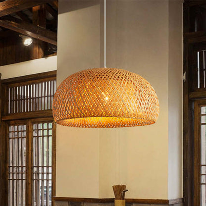 Wicker Pendant Lighting Bird's Nest Shape Lamp Shade