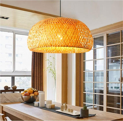 Wicker Pendant Lighting Bird's Nest Shape Lamp Shade