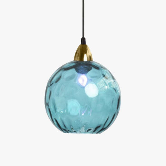 Glass Ball Pendant Light with Bronze Gold Bracket – 200mm Elegant Hanging Lamp