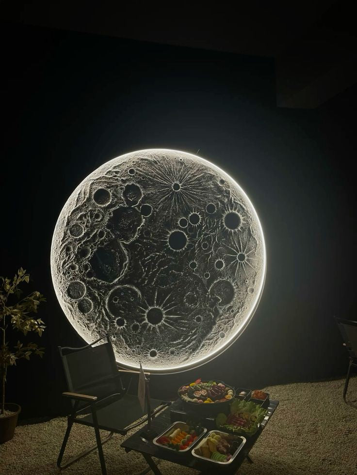 3D Moonlight Wall Mural – LED Lighted Wooden Art for Dreamy Home Decor