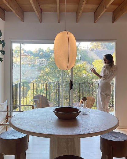 Japanese Homestay White Fabric Chandelier – Minimalist Woven Pendant Light for Living Room & Bedroom