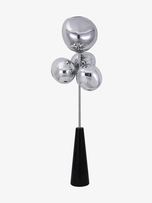 Lava Column Floor Lamp – Smoke Gray & Black Elegance
