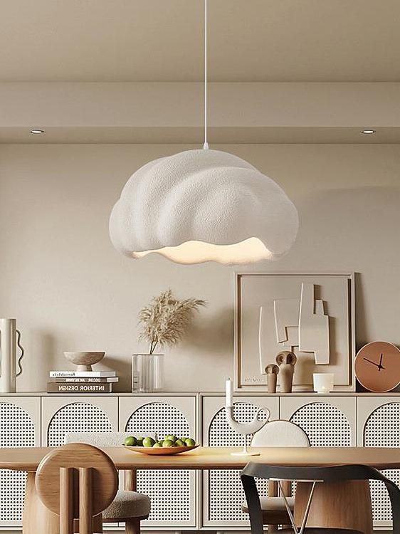Scandinavian Cream LED Chandelier – Minimalist Modern Pendant Light for Dining, Bar, Bedroom & Living Spaces
