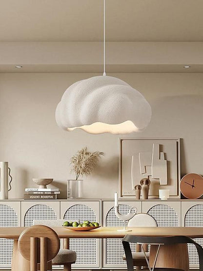 Scandinavian Cream LED Chandelier – Minimalist Modern Pendant Light for Dining, Bar, Bedroom & Living Spaces